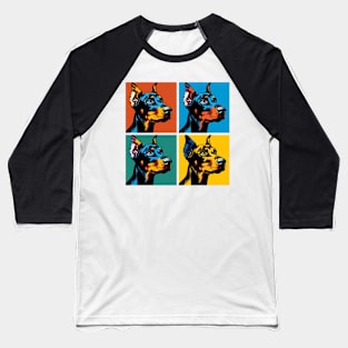 Pop Retro Doberman Pinscher Art - Cute Puppy Baseball T-Shirt